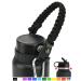 QeeCord 2.0 Paracord Handle for Hydroflask 2.0 Wide & Standard Mouth Water Bottles Strap Carrier with New Safety Ring Holder, 12oz - 64oz 32 oz-40 oz Wide Mouth Black