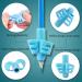 DMFly Pencil Handles for Kids - Handwriting Assistance & Posture Correction | Hollow Ventilation Design 3E Blue & Blue Orange Grip Set - Buy Online on SooperMarket.com