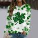 Womens St Patricks Day Heart Pattern Raglan Tee - Green, Large - Buy Online on SooperMarket.com