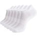 brookhaus Women's Ankle Socks, Athletic Socks Size 6-9/9-11, Low Cut Running Socks, No-Show Sport Socks With Tab 6 Pairs White 6-9