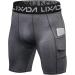 Lixada Men's Elastic Performance Sports Baselayer Shorts - Cool Dry Tights for Active Workouts | Large, A-Black/Grey/White - Buy Online on SooperMarket.com