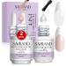 Saviland 2 PCS 15ML Nail Glue Gel Set - 4-in-1 Clear & Nudes Pink Nail Glue Gel for Press on Nails  Acrylic Nails  U V Gels  Nail Tip  Foundation  Slip Solution  Manicure Starter Set Nail Salon Home