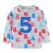 Mud Kingdom Little Girls Boys Birthday Shirt Long Sleeve Cute Cartoon 5 Years Girls Gray