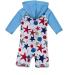 BONVERANO Baby Boys Swimsuit 6-9 Months Blue Star | UPF 50+ Full-Zip Hoodie One Piece Swimwear - Buy Online on SooperMarket.com