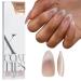 BTArtboxnails XCOATTIPS Cat Eye Nails - French Tip Press On Nails Medium Almond Soft Gel Nail Tips Soak Off Acrylic Fake Nail Extensions 1-M Almond