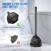 Uptronic All-Angle Toilet Plunger with Holder - Heavy Duty Black Plunger for Bathroom - Buy Online on SooperMarket.com