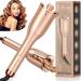 Professional Automatic Hair Curler with Anti-Tangle Technology - Large Slot, 4 Temperature Settings, 3 Timer Options - Dual Voltage Rotating Curling Iron in Champagne - Buy Online on SooperMarket.com