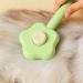 Self-Cleaning Cat Brush with Unlocking Button - Compact Fur Care Brush for Dogs Cats & Rabbits - Efficient Hair Removal in Green - Buy Online on SooperMarket.com