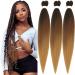 Xusuperb 30 inch long Pre Stretched Braiding Hair Ombre Braun Easy Braids Extensions Kanecalon Kunsthaar for braid 3 packs of Packs Soft Knotless Yaki texture braids Hair extensions (T1B/30/27#) 76 cm (3 SPACE) T1B/30/27#