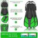 WANFEI Kids Mask Fin Snorkel Set - Dry Top Snorkel, Diving Flippers, Panoramic View Diving Mask - Green | Snorkeling Gear for Boys and Girls - Buy Online on SooperMarket.com