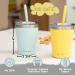 Tweevo Kids Tumblers 8.5 oz - 2 Pack, Stainless Steel Cups with Spill-Proof Lids, Straws, and Brush - Blue Yellow - Buy Online on SooperMarket.com