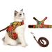 Cat Harness and Leash for Walking Escape Proof Air Mesh Fabric Outdoor Walking Vest with Reflective Strips for Cute Cats and Small Dogs (Gold S) Gold Small