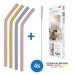 Shop Bright Silicone Straws for Toddlers & Kids | Set of 4 with Cleaning Brush | Safe for Ages 2+ - Buy Online on SooperMarket.com