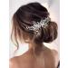 Catery Rhinestones Bride Wedding Hair Comb Silver Bridal Side Comb Wedding Hair Piece Bead Bridal Hair Piece Clips Hair Accessories for Women and Girls (A silver)