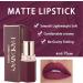 Long-Lasting Matte Plum Lipstick - Waterproof, Non-Stick Cup, Full-Coverage Lip Color for Women - Professional Cosmetics Makeup Gift - Buy Online on SooperMarket.com