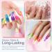 RARJSM Translucent Neon Jelly Gel Nail Polish Set - 6 Colors with Long Fake Nails in Gift Package - Buy Online on SooperMarket.com