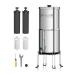 PureWell 6-stage gravity ultrafiltration water system EU 98/37/EC-certified 304-steel worktop system with 4 elements and brackets reduces fluoride and chlorine 8.5 lites
