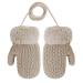 Baby Toddler Furry Winter Gloves Cold Weather Warm Knit Magic Mittens On String Kids Insulated Snow Warm Gloves with Fleece Lining for Baby Girls Boys 0-3 Years Gift B-Khaki