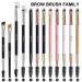 Ultra Thin Brow Brushes - Duo Angled Eyebrow & Eyeliner Brush Set (Black) - Includes Spoolie, Comb, and Mascara Brush - Buy Online on SooperMarket.com