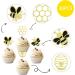36 Pieces Hummel Cake Decoration - Glitter Honeycomb Cupcake Picks for Baby Shower & Birthday Party Accessories - Honeybee Theme - Buy Online on SooperMarket.com