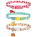 VKPETFR Breakaway Cat Collars with Bell & Cute Pendants - 3 Pack Adjustable Safety Kitten Collars - Decoration for Girl Boy Cats Puppy and Small Pets Fruit