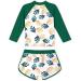 Girls Long Sleeve Two Piece Swimsuit UPF 50+ Protection | Green Pineapple | 3-4 Years - Buy Online on SooperMarket.com