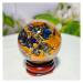 Natural Crystal Rough Natural Sphere Natural Azurite Quartz Ball Crystal Gemstones Stone Hand Polished Spheres Home Decoration 1pc (Color : 130-140g)