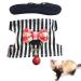 CHIPKART Small Pet Harness with Bowknot and Bell Decor No Pulling Comfort Vest Guinea Pig Harness and Leash Set for Ferret Rats Iguana Hamster(Black)