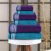 CASA COPENHAGEN 550 GSM 6-Piece Towel Set - Super Soft Egyptian Cotton - Violet Indigo & Teal Green - Buy Online on SooperMarket.com
