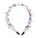 Cudlie Confetti Colorful Neon Bead Headband Set for Girls - Pull Free Kids Accessories for Thick, Curly Hair in Pink/White - Buy Online on SooperMarket.com