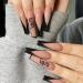 Luvadeyo 24Pcs Press on Nails Medium Length Fake Nails Acrylic Nails Ballet French Dragon
