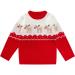 ESHOO Baby Boys Girls Christmas Deer Print Knitwear Pullover Sweater Boys Girls Xmas Jumper 3-4 Years Deer-red