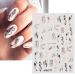 9 Sheets Gold Nail Art Stickers - Self-Adhesive 3D Decals for Nail Design - Abstract Line, Leopard Print, Leaves, Flower Sliders - French Manicure Decoration - Design 2 - Buy Online on SooperMarket.com