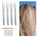800 glitter strands of hair Lametta for hair 120 cm tinsel hair extensions glitter glitter strands hair extension fairy hair lametta hair extreme kit (silver)