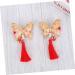 ibasenice 2 Pairs Chinese Style Hairpin Tassels Barrettes Party Hair Clip Kids Hairpin for New Year Bows Hair Clips New Year Bobby Pin Japanese-style Hairpin Child Girl Side Clip - Buy Online on SooperMarket.com