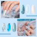 ROSALIND Blue Poly Nail Gel Set - 6 PCS Nail Extensions Gel, Clear Glitter Jelly Poly Nails, White Blue Sparkle Art - 15ML - Buy Online on SooperMarket.com