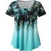 JEGULV Plus Size Green Boho Floral Print Tee - Women's Short Sleeve Tunic - Buy Online on SooperMarket.com