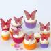 Arthsdite 40Pcs Edible Wafer Paper Butterfly Cupcake Toppers 3D Cake Realistic Pastel Butterfly Decoration for Birthday Party Wedding Food Decorations - Pink Pink 2 - Buy Online on SooperMarket.com