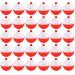 Coopay 30pcs-60pcs/lot Fishing Bobbers Floats Set Snap on Float Red/White Push Button Round Buoy Floats Fishing Tackle Accessories 1.5inch-30pcs