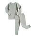 DreamBuy 20 Colours Ribbed Pyjama/Tracksuit/Loungewear Unisex Boys And Girls Pyjamas Baby Clothes Pyjamas For Women And Mens Pyjamas 1-2 Years Sage