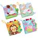 HanShe Baby Soft Book Cloth Book Set 4 PCS Crinkle Book High Contrast Baby Book 0-6 Months Educational Learning Toy for Infant Fabric Baby Activity Crinkle Book for Infants Toddler for Boy Girl Gifts Yellow