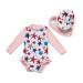 BONVERANO Baby Girls Swimsuit Toddler Bathing Suit Long-Sleeve Zipper One Piece Swimwear with UPF 50+ Sun Protection 2-3 Years Pink Starfish