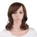 MapofBeauty 16 Inch/40 cm Short Side Bangs Medium Curly Wig (Brown)