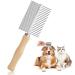 Redreo dog comb catwet dog & cat brush suitable to long hair wooden double ridge with metal rounded teeth pet care comb brush for fleas