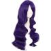 MapofBeauty 28 Charming Women Long Curly Synthetic Wig with Side Bangs in Dark Purple - Buy Online on SooperMarket.com