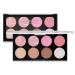 DELISOUL 8 Colors Blush Makeup Palette, Contour Powder, Highlighter Makeup Palette, Natural Brighten Peach Pink Face Blush for cheeks, Professional Foundation Powder (Shimmer)
