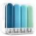 Gemice Travel Bottles for Toiletries CAA Approved 90ml Silicone Travel Bottles BPA Free Leak Proof Squeezable Travel Size Containers Travel Accessories for Shampoo Conditioner Lotion (4 Pack) Blue