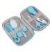 Baby Healthcare Grooming Kit - 8pcs Blue Newborn Nursery Care Set with Hair Brush Nail Clippers
