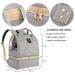 Double Layer Breast Pump Backpack with Cooler & Moistureproof Bag - Grey, USB Charging Port - Ideal for Outdoor Working Moms - Buy Online on SooperMarket.com