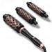 FARERY Thermal Brush Set 3 in 1 Ceramic Curling Wand Thermal Round Brush for Blowout Look Fast Heating Brush 3 Interchangeable Hair Brush Curling Iron for All Hair Dual Voltage